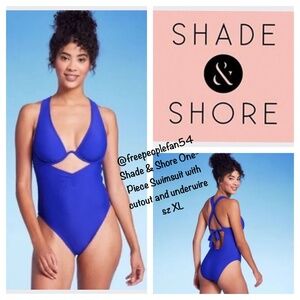Shade & Shore One-Piece Swimsuit with cutout and underwire sz XL